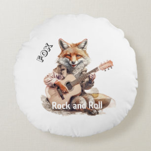 Karikatur Cartoon Animal Fox Musik Rundes Kissen