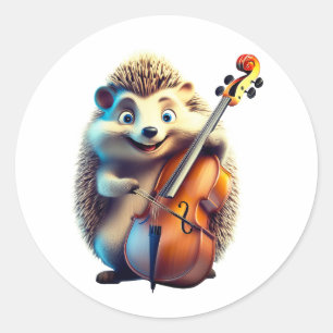 Karikatur, Cartoon, Illustration Eine Musik Runder Aufkleber