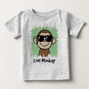Karikatur Clip Art Cooler Affe mit Sonnenbrille Baby T-shirt