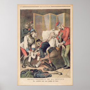 Karikatur der Dreifach-Allianz Poster