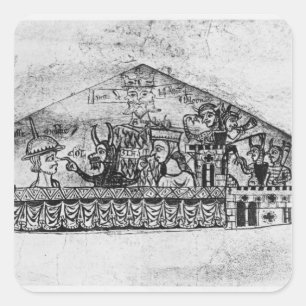 Karikatur der englischen Juden, von einem Haggadah Quadratischer Aufkleber