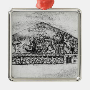 Karikatur der englischen Juden, von einem Haggadah Silbernes Ornament