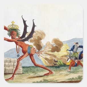 Karikatur der englischen Regierung, 1793 Quadratischer Aufkleber