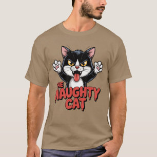 Karikatur der wütenden Katze Die ungezogene Katzen T-Shirt