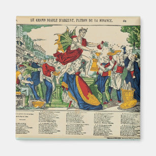 Karikatur des Dämons Geldes, 1860 Magnet