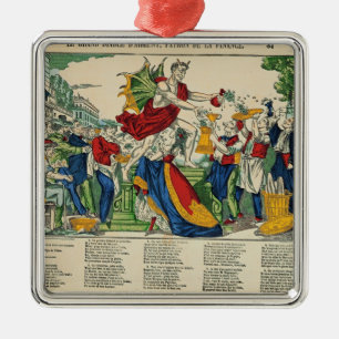 Karikatur des Dämons Geldes, 1860 Silbernes Ornament