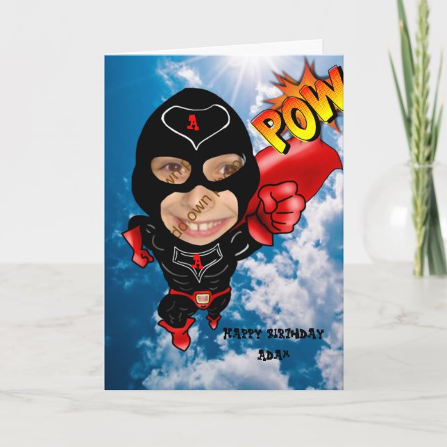 Karikatur des Fotos - Gesicht in Loch Karte (Vorderseite)