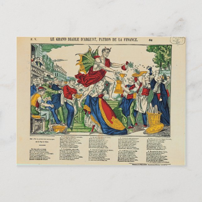 Karikatur des Mondmondes, 1860 Postkarte (Vorderseite)