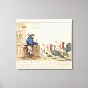 Karikatur des Zusammenbaus der angesehener Leinwanddruck