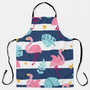 Karikatur-Flamingos: Sommer Tropical Vintage. Schürze