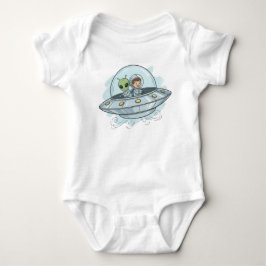 Karikatur fliegender Außerirdischer Baby Strampler