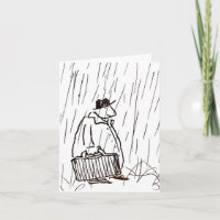 Karikatur Geschäftsmann Aktenkoffer-Typ im Regen Z
