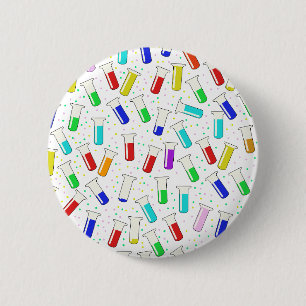 Karikatur Glasreagenzgläser Button