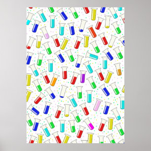 Karikatur Glasreagenzgläser Poster