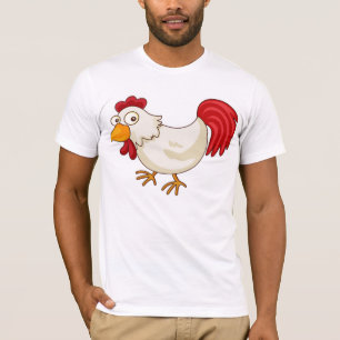 Karikatur Hahn Weiße Henne T-Shirt