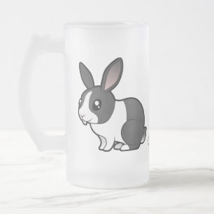 Karikatur-Hase (hochgestelltes Ohr glattes Haar) Mattglas Bierglas
