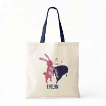 Karikatur-Hase spielt personalisiertes Klavier-Mus