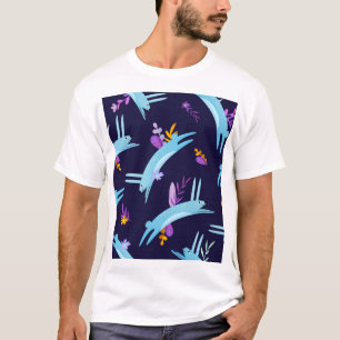 Karikatur-Hasen-Cartoon, nahtloses Muster. T-Shirt