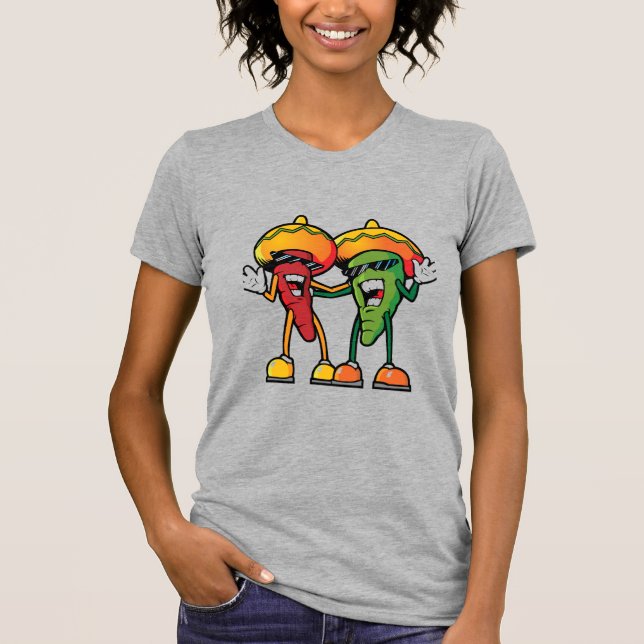 Karikatur heiße Paprikas T-Shirt (Vorderseite)