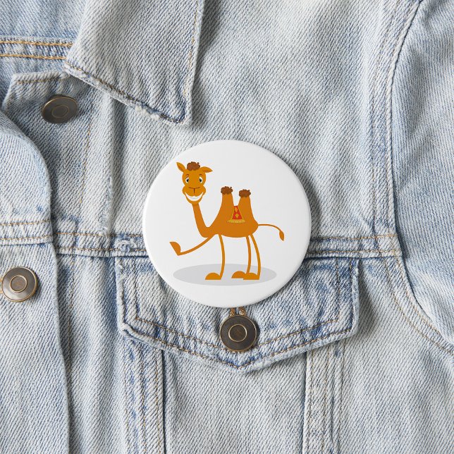 Karikatur-Kamel lächelndes Wüsten-Tier Charakter Button (Von Creator hochgeladen)