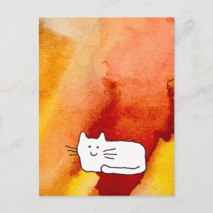 Karikatur-Katze Kritzel-Linienzeichnung Postkarte