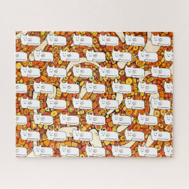 Karikatur Katzen Kritzel-Linienzeichnung Puzzle