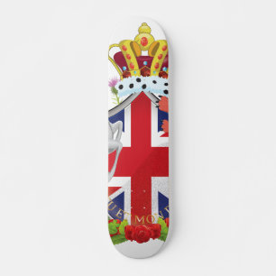 Karikatur königlicher Thron Wappen Skateboard