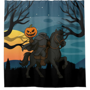 Karikatur Kopfloser Reiter Halloween/Herbst Duschvorhang