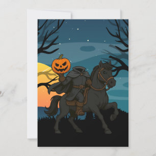 Karikatur Kopfloser Reiter Halloween/Herbst Einladung