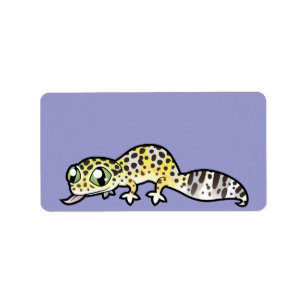 Karikatur Leopardgecko Adressaufkleber