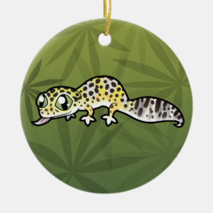 Karikatur Leopardgecko Keramikornament