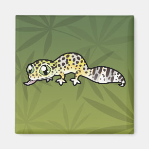 Karikatur Leopardgecko Magnet