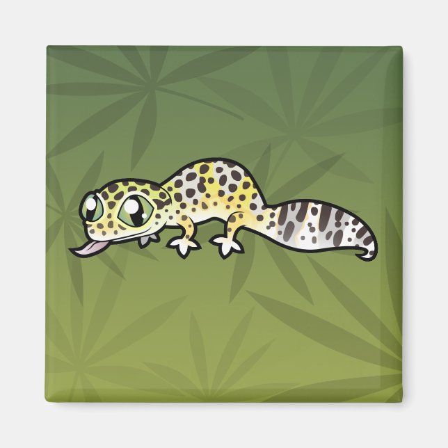 Karikatur Leopardgecko Magnet (Vorne)