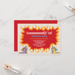 Karikatur-Magie-Drachen atmen Feuer Halloween-Part Einladung