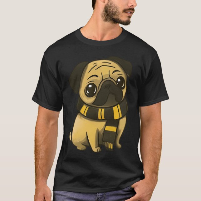 Karikatur-Magie-Welpe Pug T-Shirt (Vorderseite)
