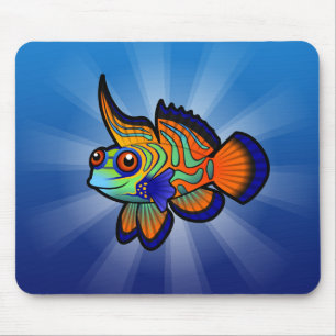 Karikatur Mandarin / Drachenfisch Mousepad
