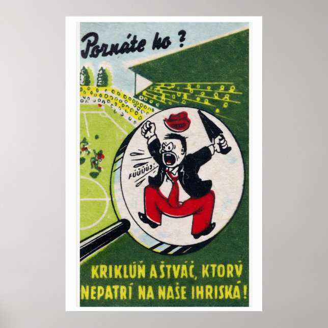Karikatur Mann Schreit Tschechoslowakei Mitte des  Poster (Vorne)