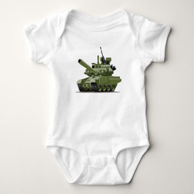 Karikatur moderner Panzer Baby Strampler (Vorderseite)