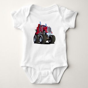Karikatur-Monster-Abschleppwagen Baby Strampler