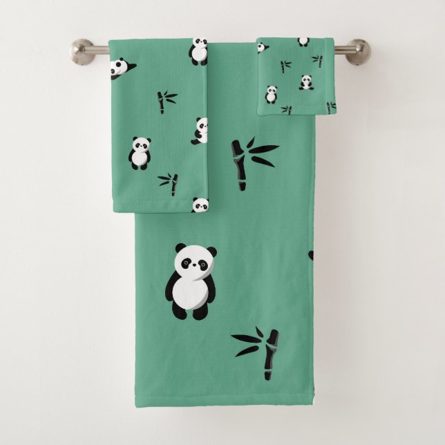 Karikatur-Panda-Duschvorhang Badhandtuch Set (Insitu)