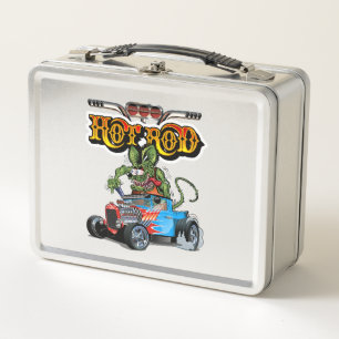 Karikatur-Retro-Hot-Rod Metall Brotdose