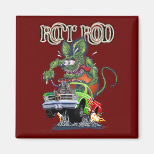 Karikatur Retro-Ratten-Rod Magnet