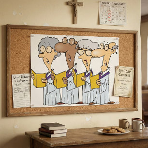Karikatur Senioren Kirchenchor singt Poster