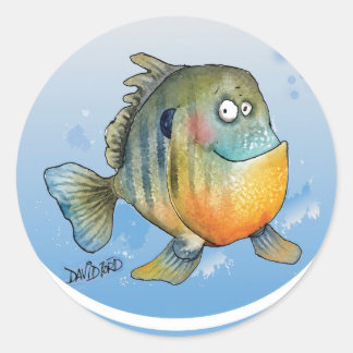 Karikatur-Sunfish-Aufkleber Runder Aufkleber