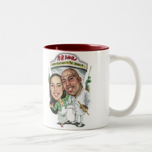 Karikatur-Tasse Zweifarbige Tasse (Rechts)