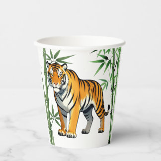 Karikatur-Tiger-Geschenk Tigerliebhaber Orange Sch Pappbecher