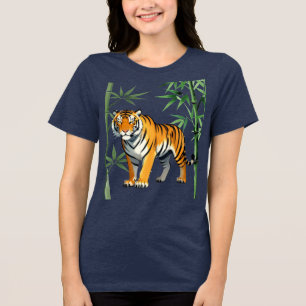 Karikatur-Tiger-Geschenk Tigerliebhaber Orange Sch Tri-Blend Shirt