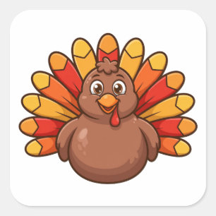 Karikatur Truthahn Thanksgiving Aufkleber