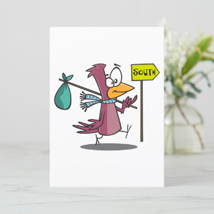 Karikatur-Vogel auf dem Weg in den Süden Einladung