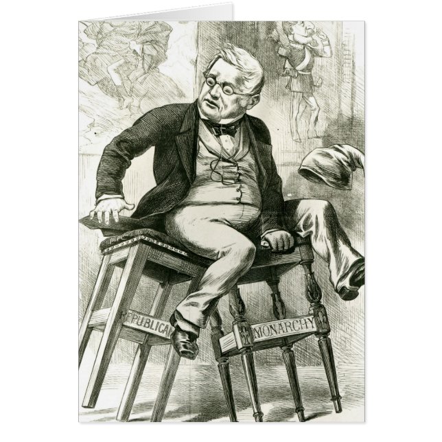 Karikatur von Adolphe Thiers zwischen zwei (Vorne)
